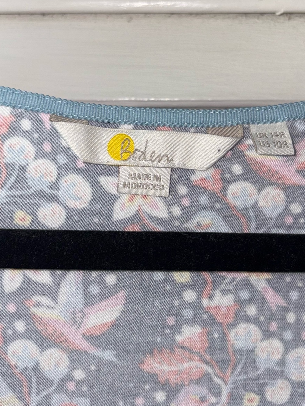Boden Amelie Bird Floral Jersey Midi Dress Navy Pink Size 10R - Picture 4 of 5